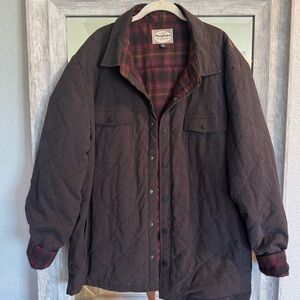 Flag & Anthem Brown Quilted Jacket with Plaid Lining.